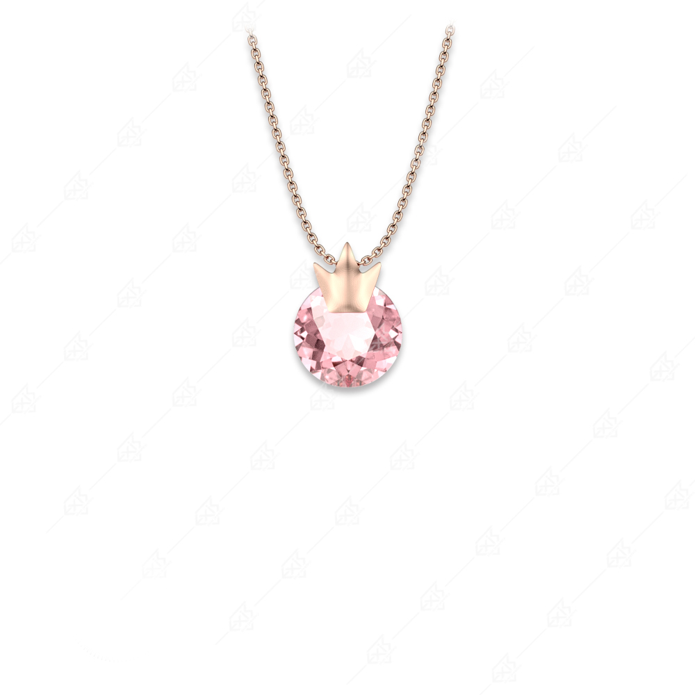 Pink necklace with 925 silver crown