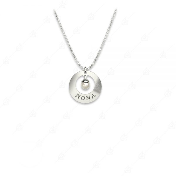 Godmother necklace 925 silver with discreet pearl