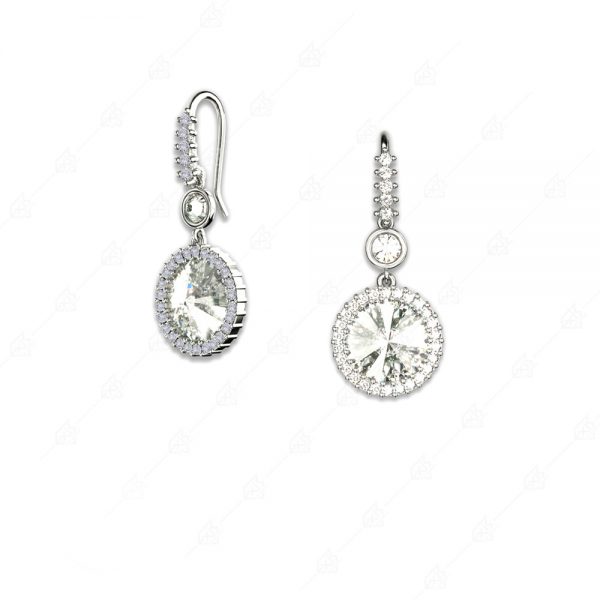 Round silver earrings 925