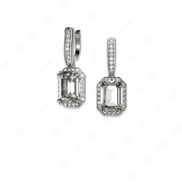 Silver earrings 925 with crystals