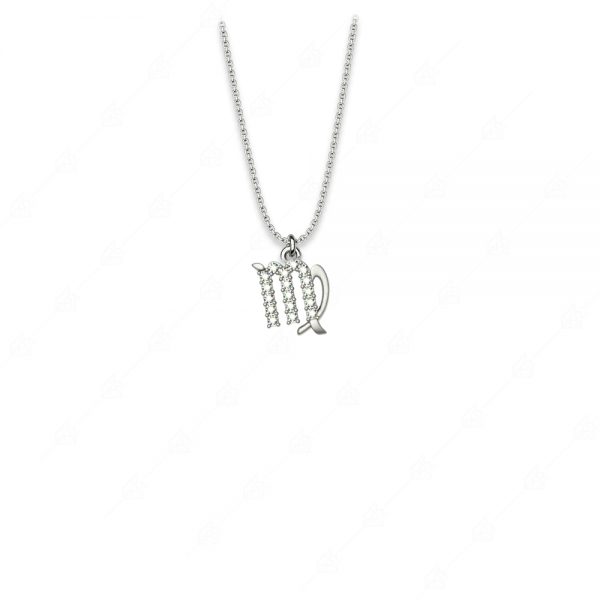 Necklace zodiac Libra silver 925 with crystals