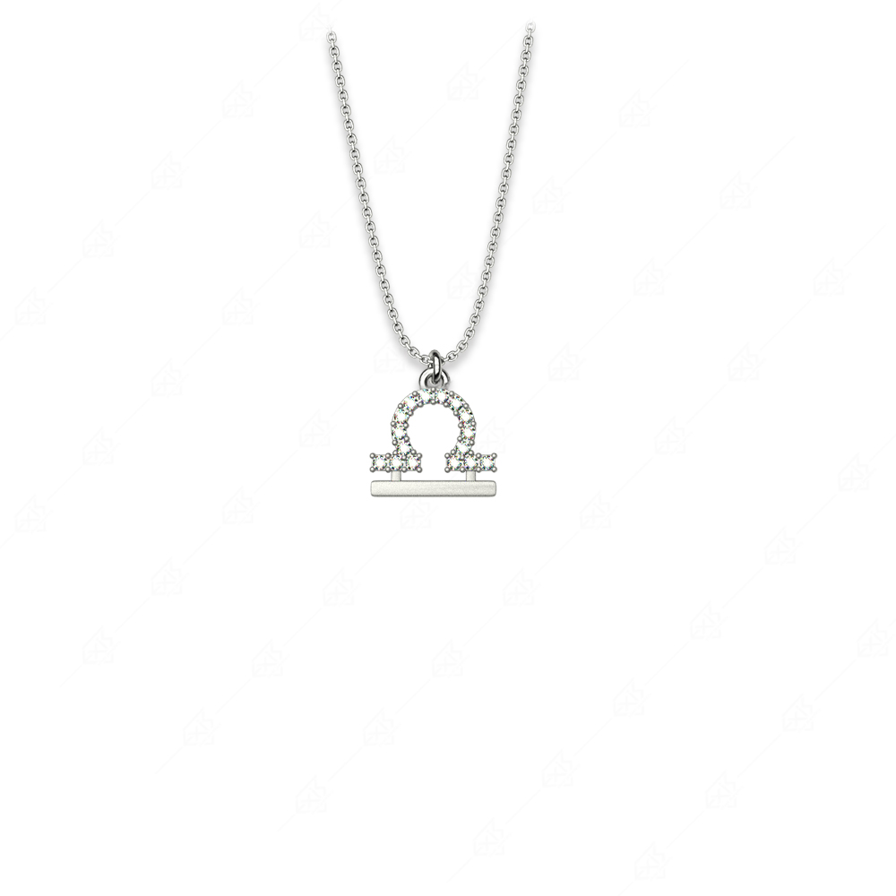 Necklace zodiac Libra silver 925 with crystals