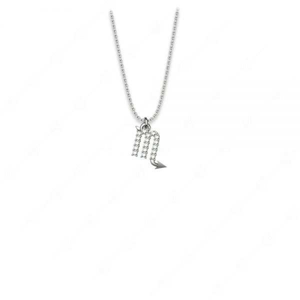 Necklace zodiac Scorpio silver 925 with crystals