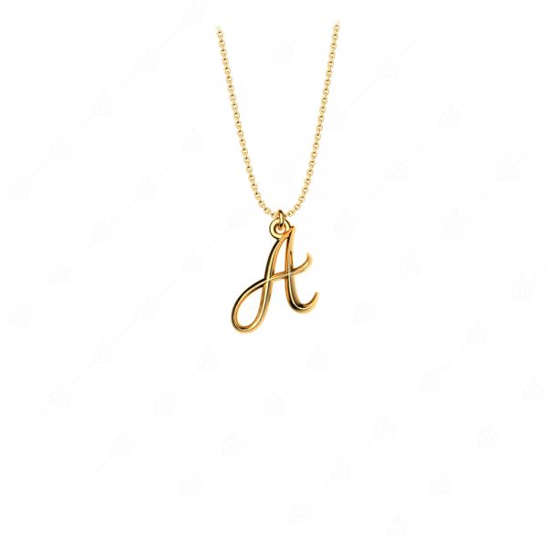 Calligraphic monogram A silver 925 gold plated