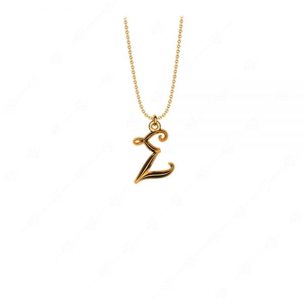 Calligraphic monogram S silver 925 gold plated