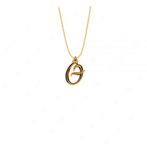 Calligraphic monogram Θ silver 925 gold plated