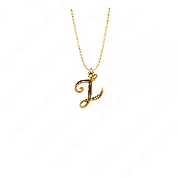 Calligraphic monogram Z silver 925 gold plated