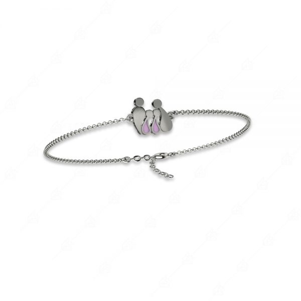 Parents bracelet with two girls 925 silver