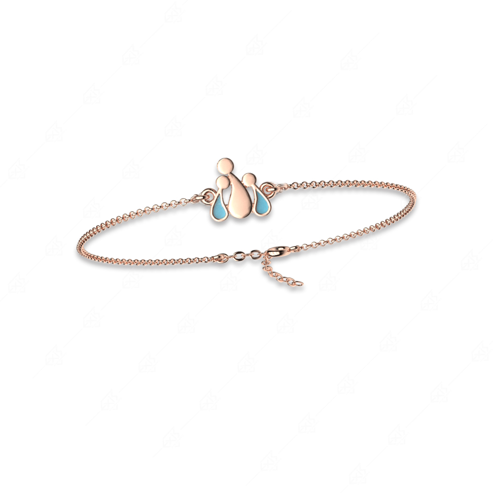 Mom bracelet with two boys silver 925 rose gold plated