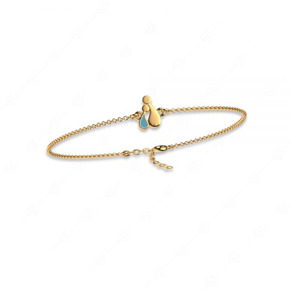 Mom bracelet with a boy 925 silver gold plated