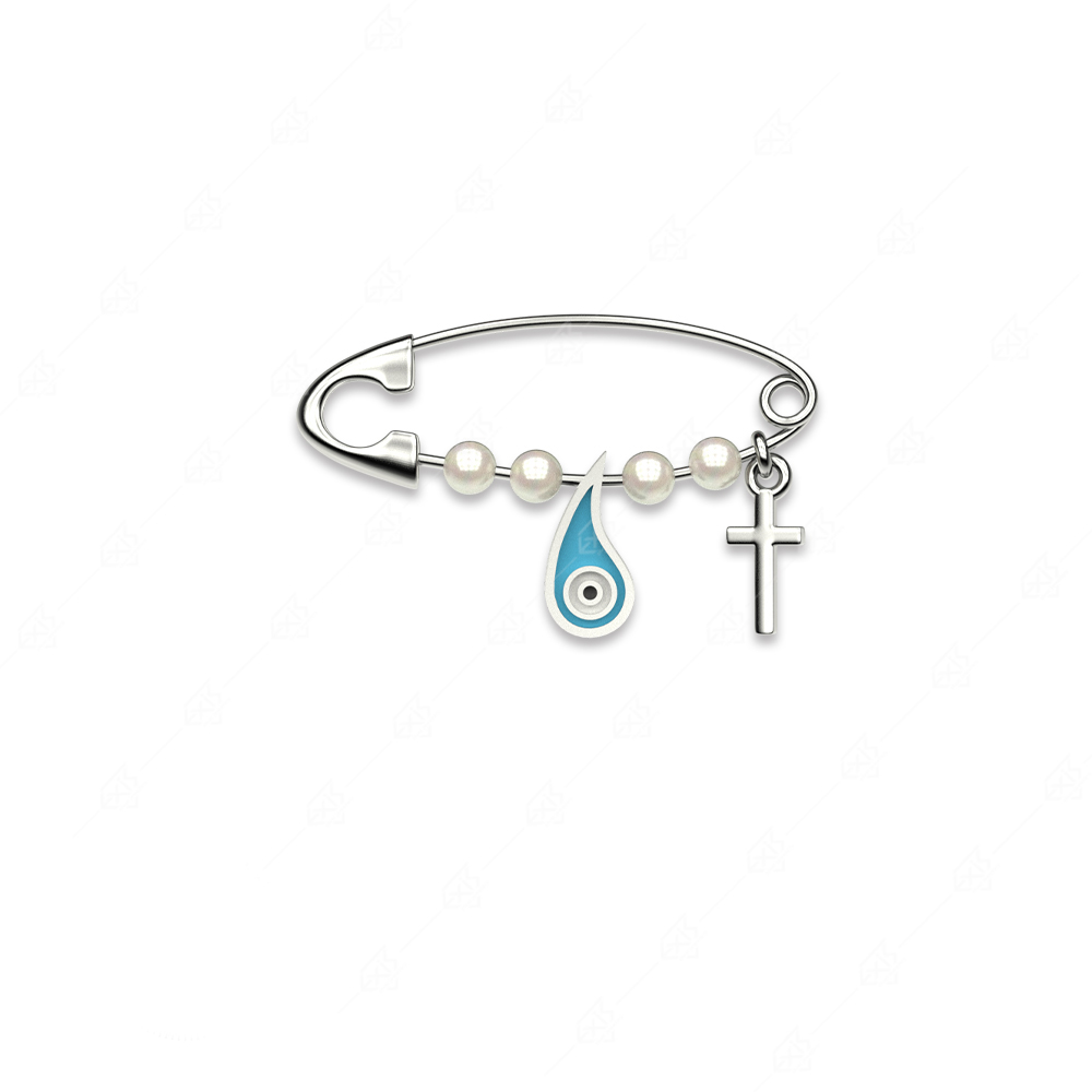 Nail with bead and silver cross 925
