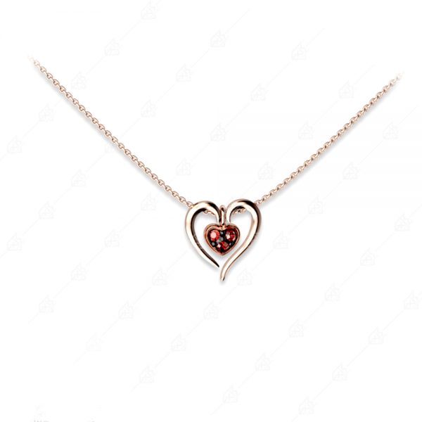 Necklace special heart silver 925 rose gold plated