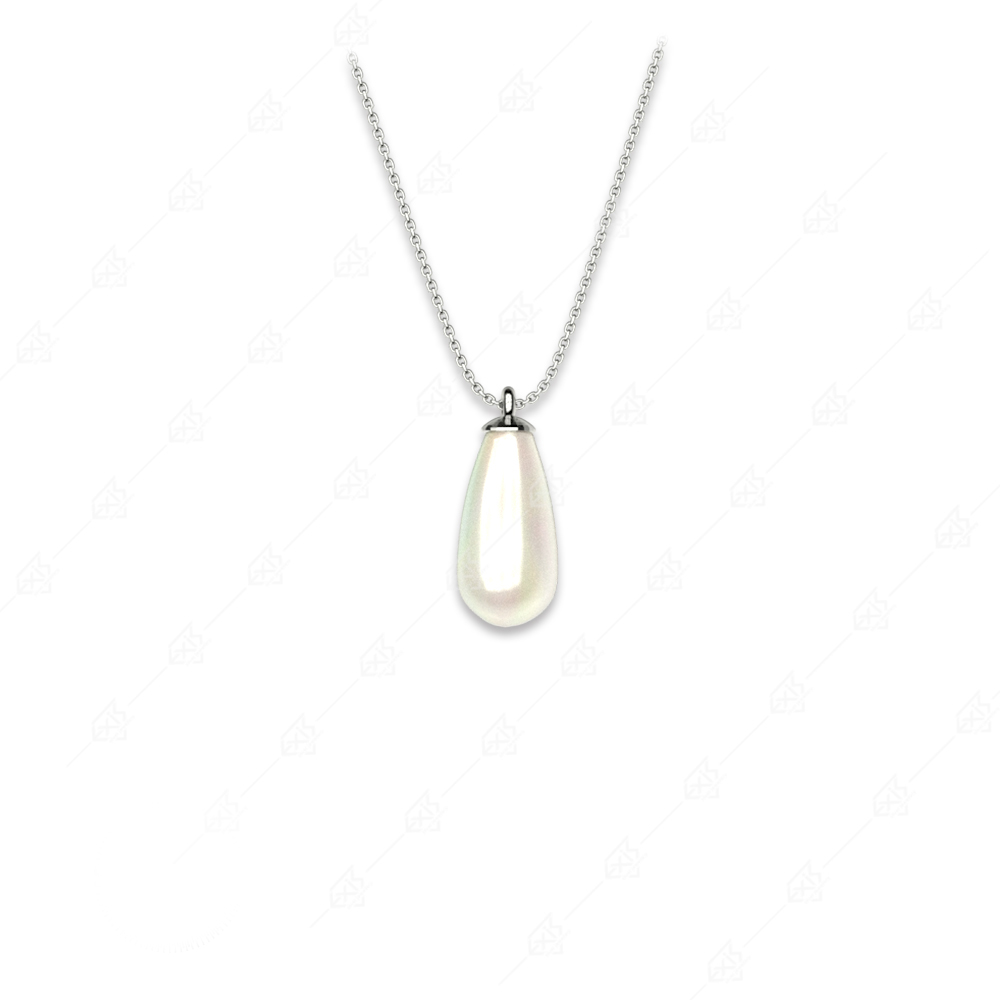Large teardrop pearl necklace silver 925